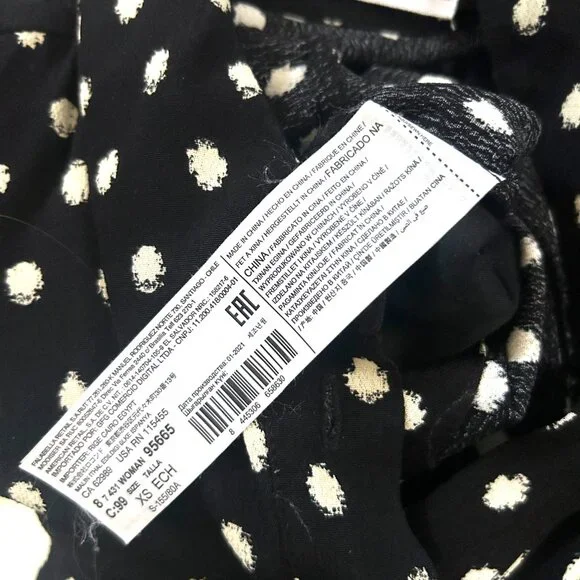 Mango Polka Dot Wide Leg Jumpsuit Belted Button Front Retro Chic Womens XS - Picture 8 of 9